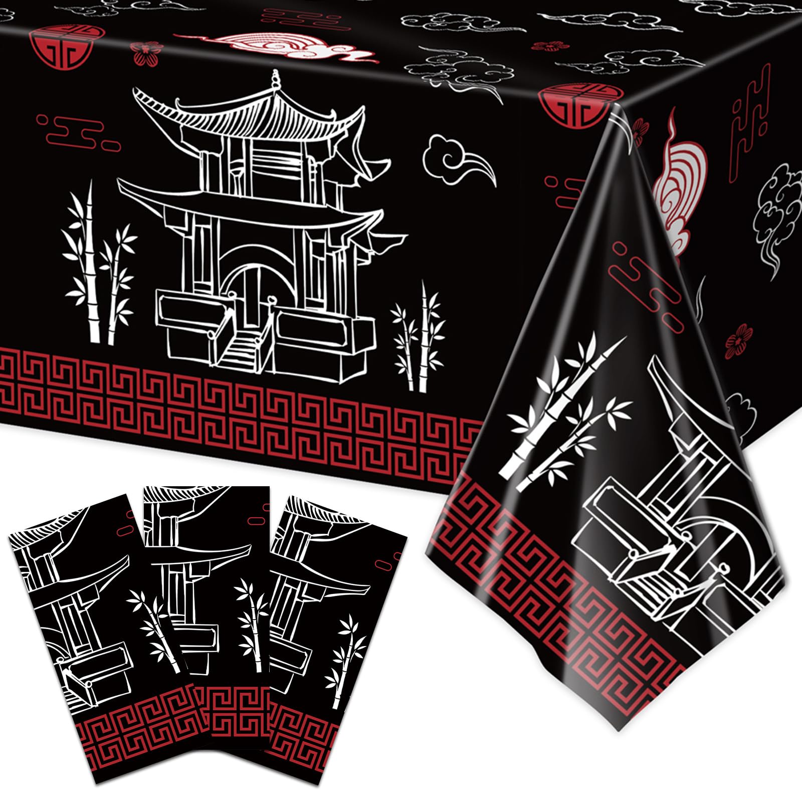 Amazon.com: 3-Piece 54 x 108 Inch Hibachi Plastic Tablecloth